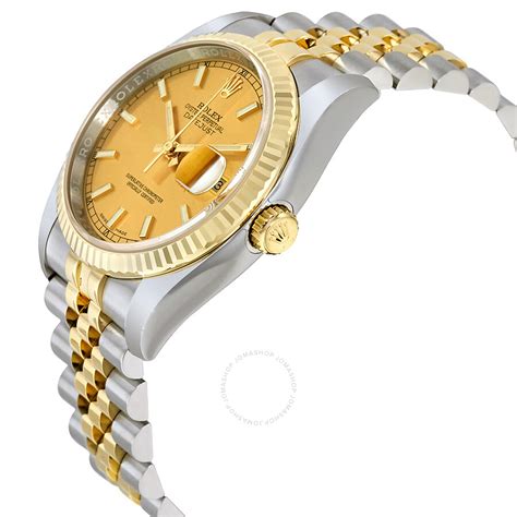 rolex datejust mens 18k stainless steel watch on jubilee bracelet